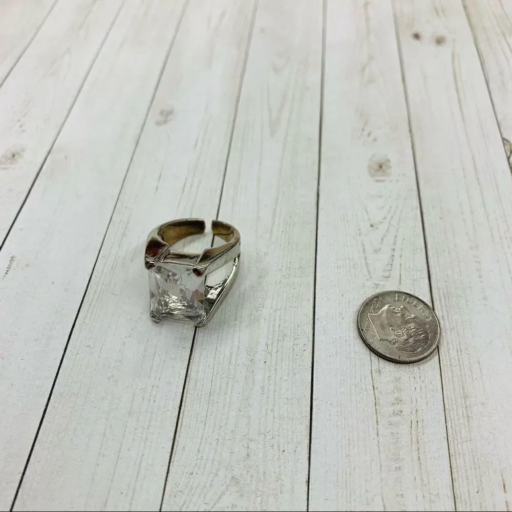 Clear Crystal Adjustable Ring‎